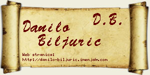 Danilo Biljurić vizit kartica